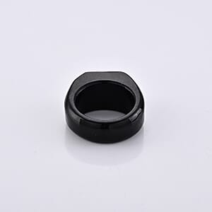 D'Joy Moissanite 52.50 ctw and Black Jade Band Men's Ring in Rhodium Over Sterling Silver (Size 11.0)
