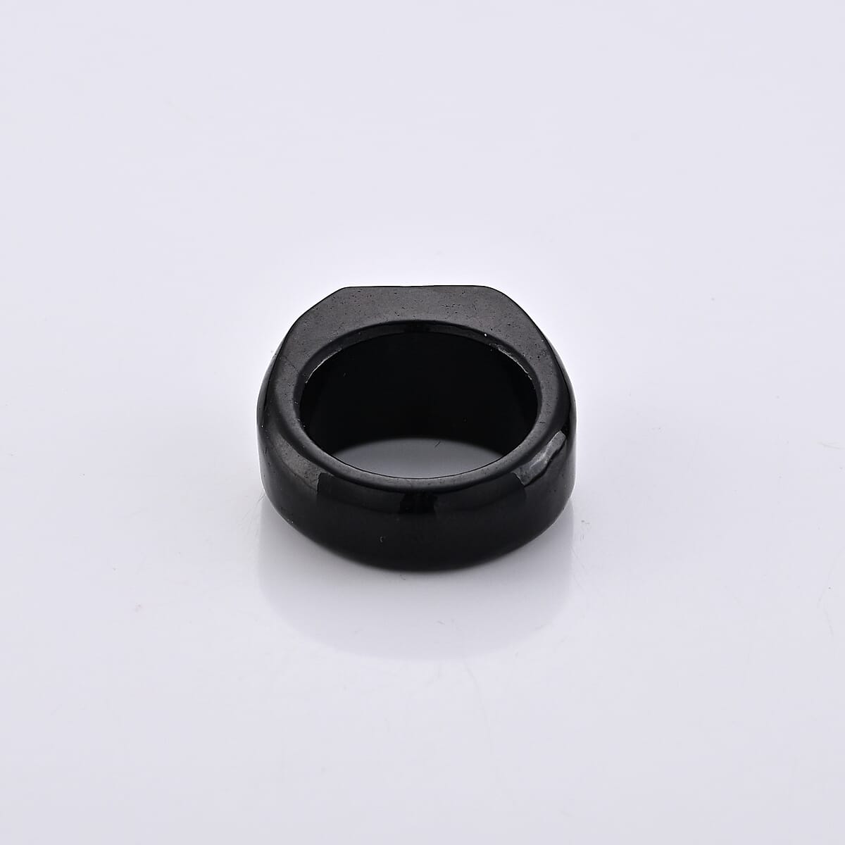 D'Joy Moissanite 52.50 ctw and Black Jade Band Men's Ring in Rhodium Over Sterling Silver (Size 12.0) image number 2