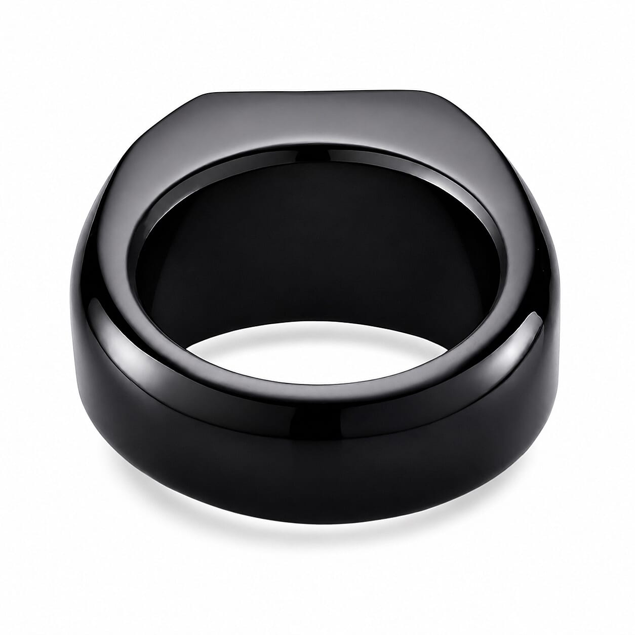 D'Joy Moissanite 52.50 ctw and Black Jade Band Men's Ring in Rhodium Over Sterling Silver (Size 9.0)