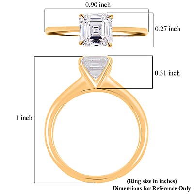 Luxuriant Lab Grown Diamond SI 1.60 ctw Solitaire Ring in 14K YG Over Sterling Silver (Size 6.0)