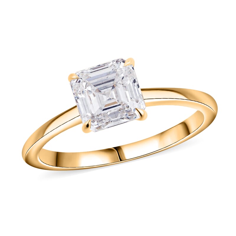Luxuriant Lab Grown Diamond SI 1.60 ctw Solitaire Ring in 14K YG Over Sterling Silver (Size 8.0)