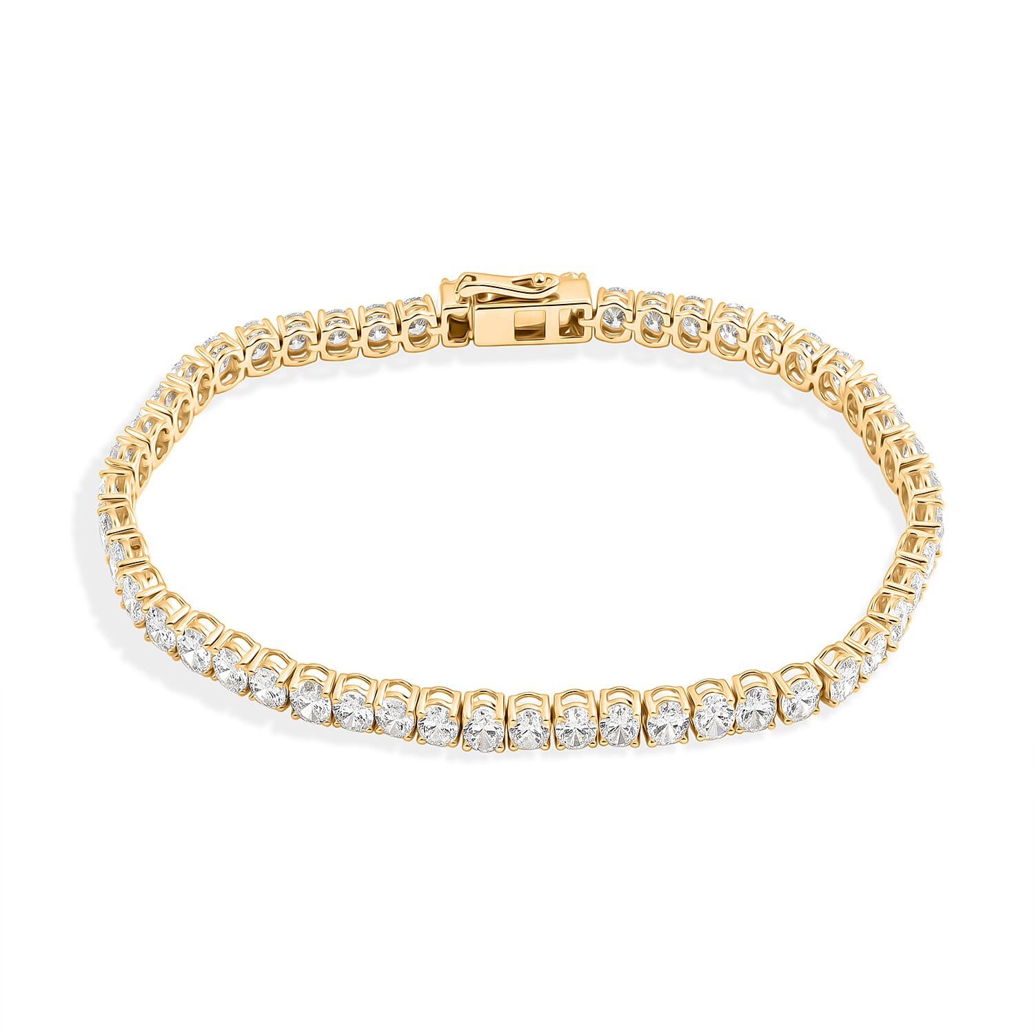 Luxuriant Lab Grown Diamond (G VS) Tennis Bracelet in 14K YG Over Sterling Silver (6.50 In) 10.00 ctw