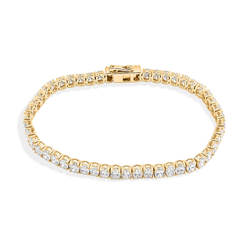 Luxuriant Lab Grown Diamond (G VS) Tennis Bracelet in 14K YG Over Sterling Silver (6.50 In) 10.00 ctw