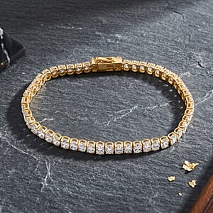 Luxuriant Lab Grown Diamond SI 11.10 ctw Tennis Bracelet in 14K YG Over Sterling Silver (7.00 In)