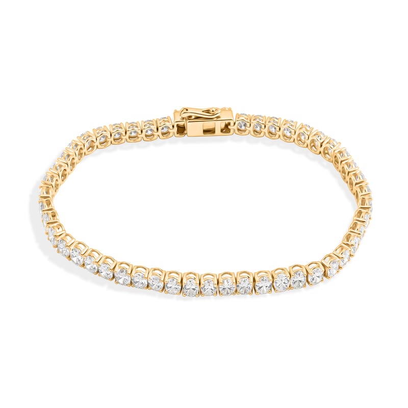 Luxuriant Lab Grown Diamond SI 12.20 ctw Tennis Bracelet in 14K YG Over Sterling Silver (8.00 In)