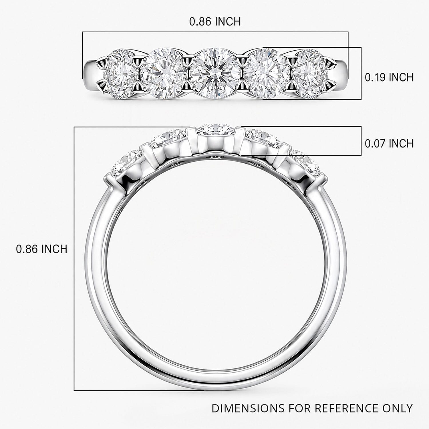 Luxuriant Lab Grown Diamond SI 1.00 ctw Ring in Sterling Silver (Size 5.0)
