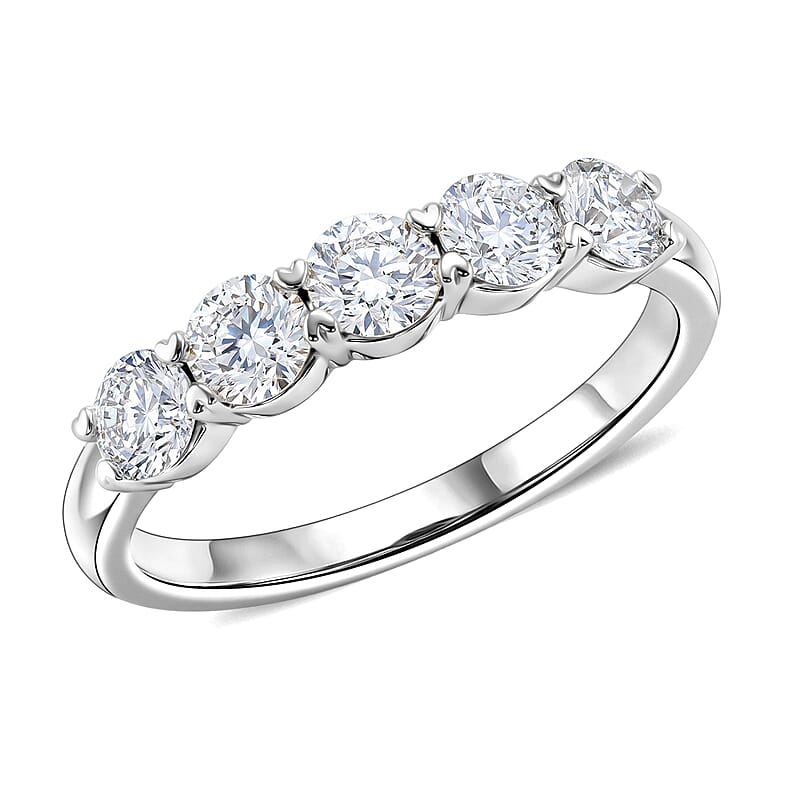 Luxuriant Lab Grown Diamond SI 1.00 ctw Ring in Sterling Silver (Size 8.0)
