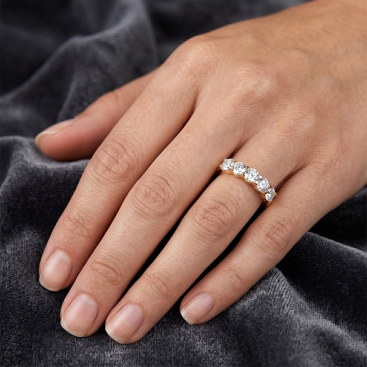 Luxuriant Lab Grown Diamond SI 1.00 ctw Ring in 14K YG Over Sterling Silver (Size 9.0) image number 2