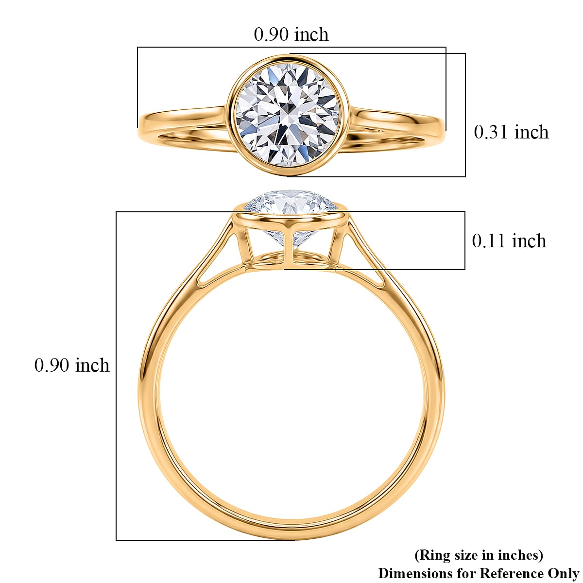Luxuriant Lab Grown Diamond SI 1.10 ctw Ring in 14K YG Over Sterling Silver (Size 6.0) image number 5