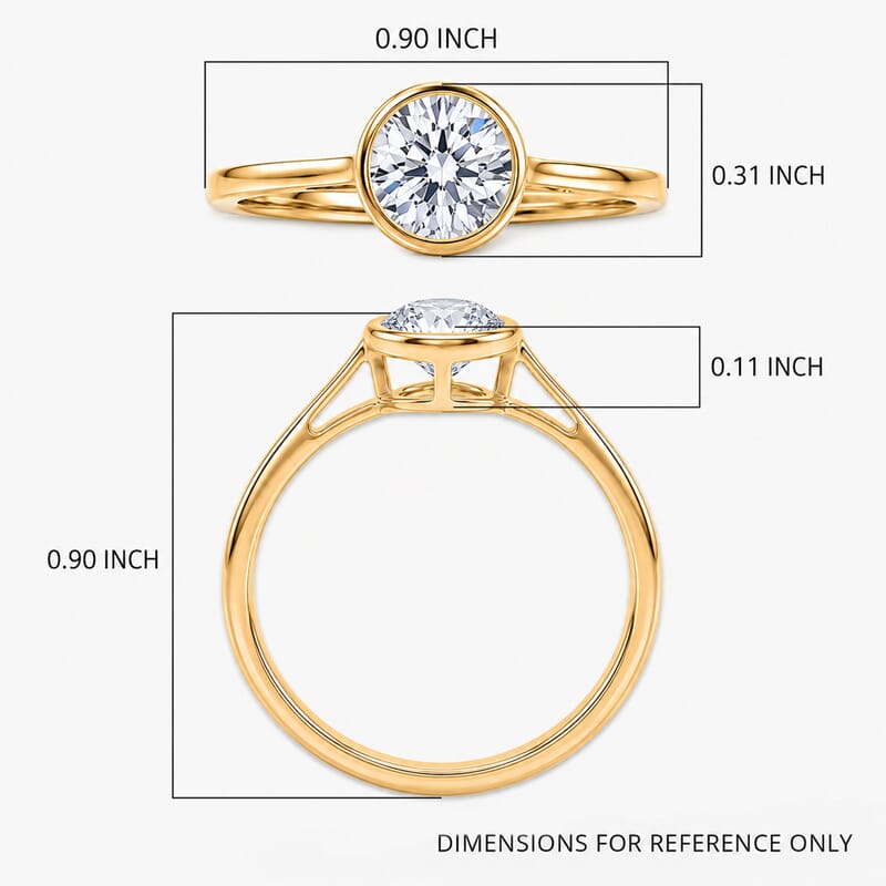 Luxuriant Lab Grown Diamond SI 1.10 ctw Ring in 14K YG Over Sterling Silver (Size 6.0)