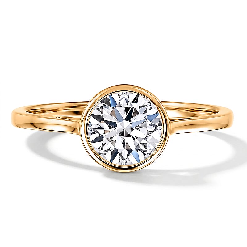 Luxuriant Lab Grown Diamond SI 1.10 ctw Ring in 14K YG Over Sterling Silver (Size 7.0)