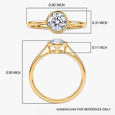 Luxuriant Lab Grown Diamond SI 1.10 ctw Ring in 14K YG Over Sterling Silver (Size 7.0)