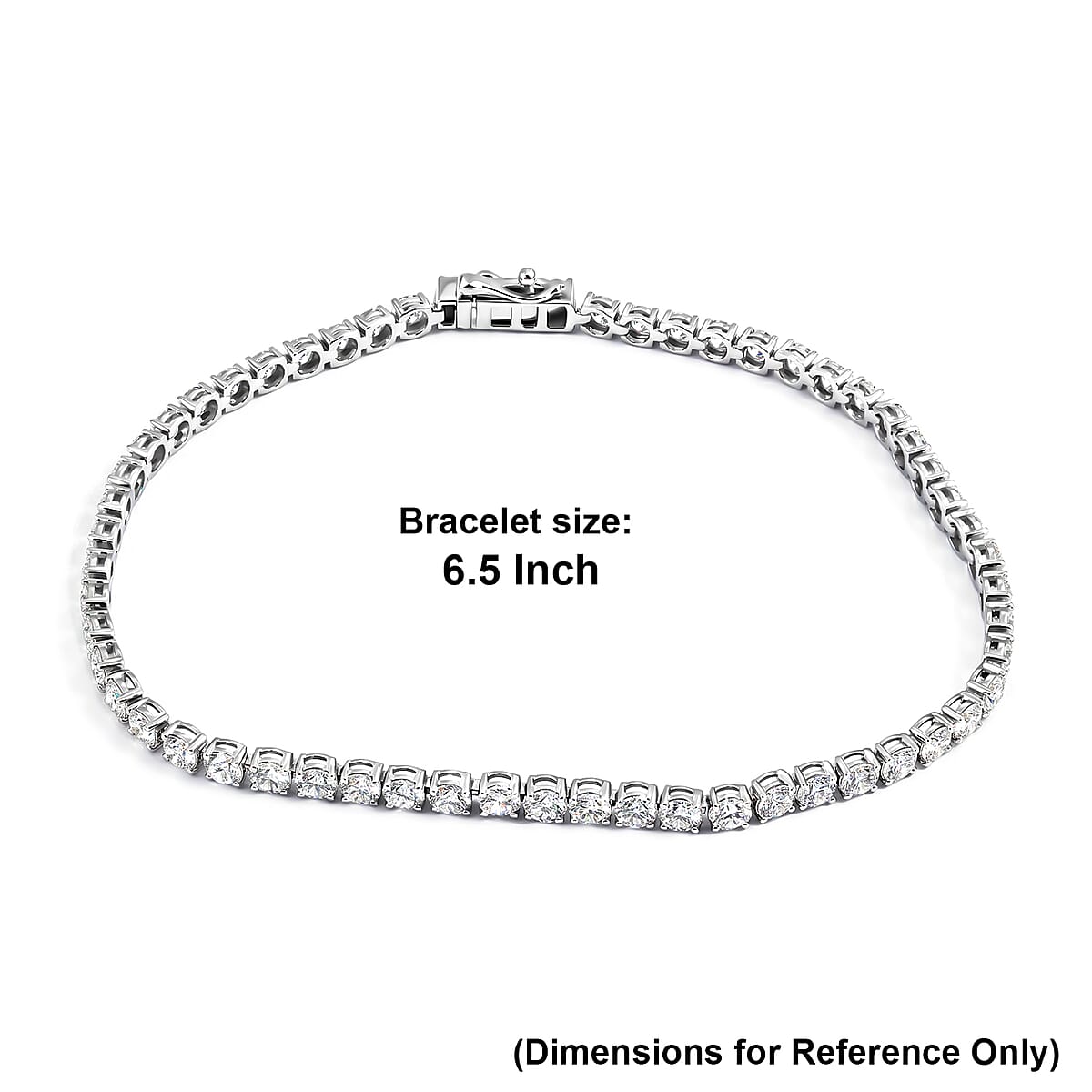 Luxuriant Lab Grown Diamond (SI-VS - G) Tennis Bracelet in Sterling Silver (6.50 In) 4.90 ctw image number 4