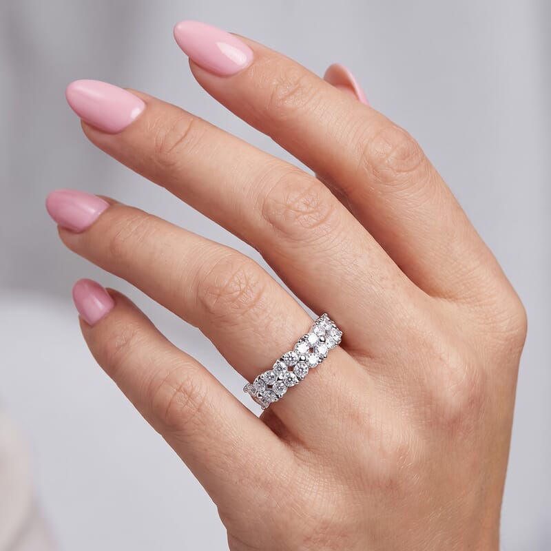 Luxuriant Lab Grown Diamond SI 1.25 ctw Ring in Sterling Silver (Size 5.0)