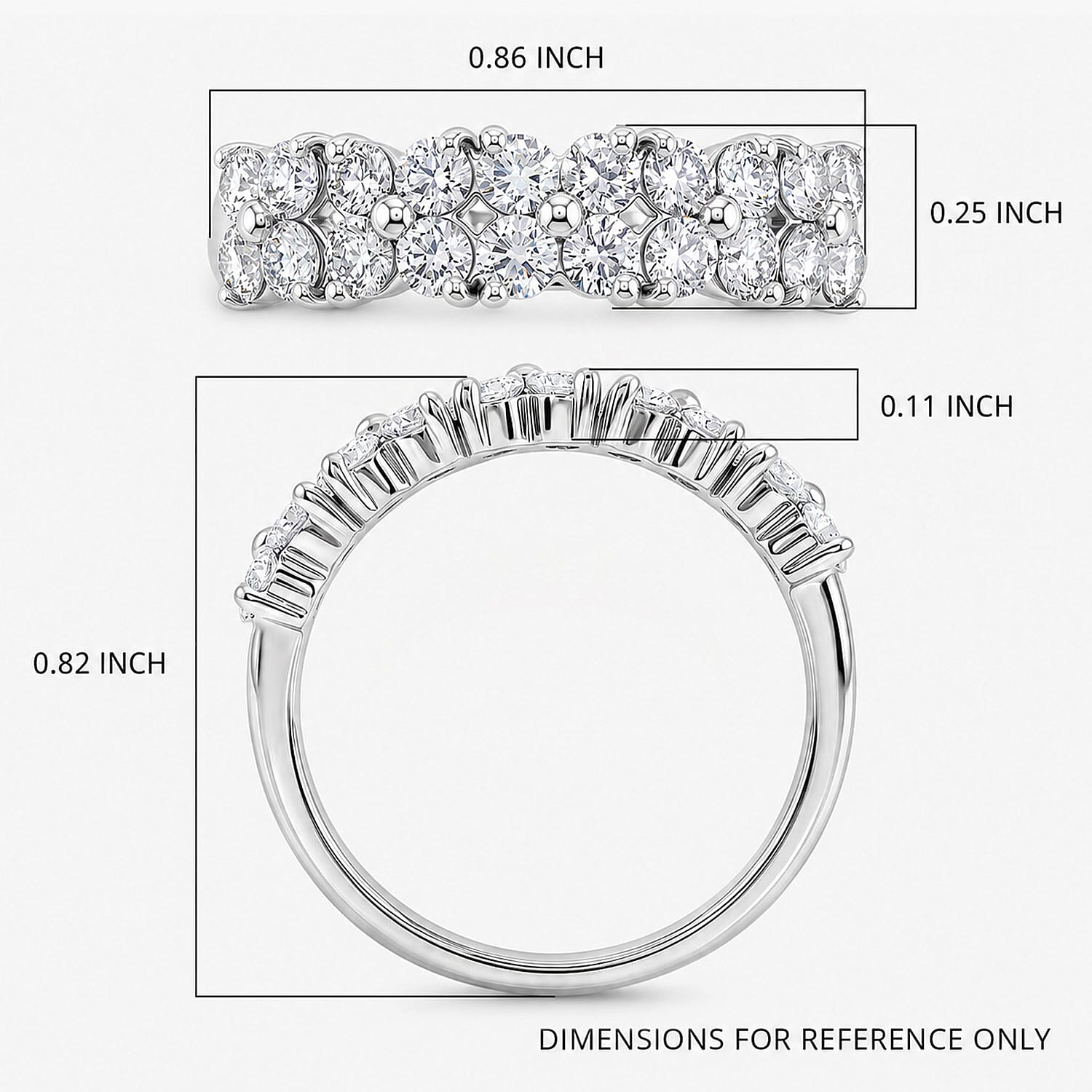 Luxuriant Lab Grown Diamond SI 1.25 ctw Ring in Sterling Silver (Size 5.0)