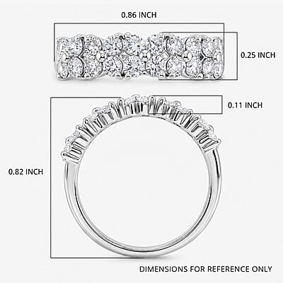 Luxuriant Lab Grown Diamond SI 1.25 ctw Ring in Sterling Silver (Size 7.0)