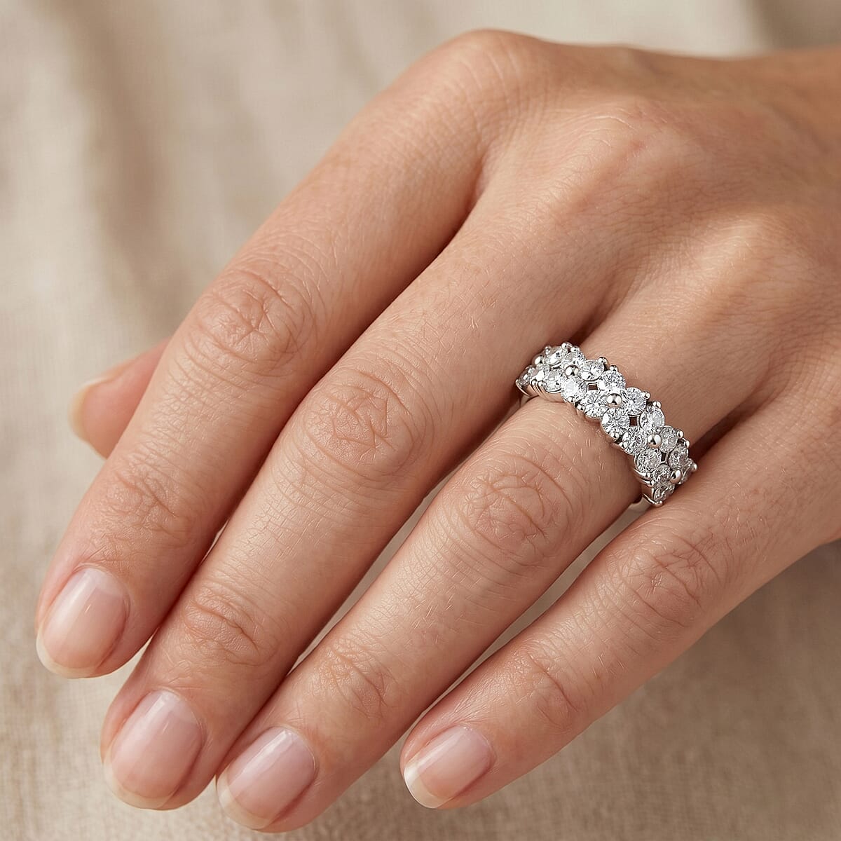 Luxuriant Lab Grown Diamond SI 1.25 ctw Ring in Sterling Silver (Size 8.0) image number 2