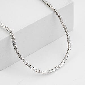 Luxuriant Lab Grown Diamond SI 12.30 ctw Tennis Necklace in Sterling Silver 18 Inches