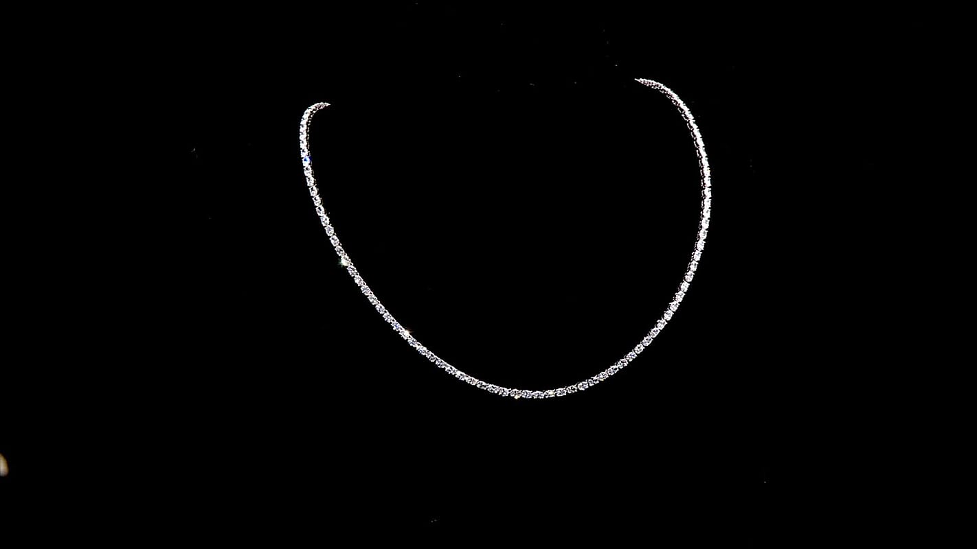 Luxuriant Lab Grown Diamond (SI) Necklace (18 Inches) in Sterling Silver 12.30 ctw