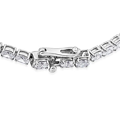 Luxuriant Lab Grown Diamond SI 12.30 ctw Tennis Necklace in Sterling Silver 18 Inches