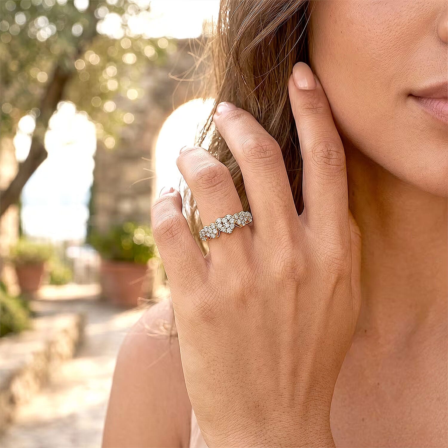 Luxuriant Lab Grown Diamond SI 0.90 ctw Ring in 14K YG Over Sterling Silver (Size 8.0)