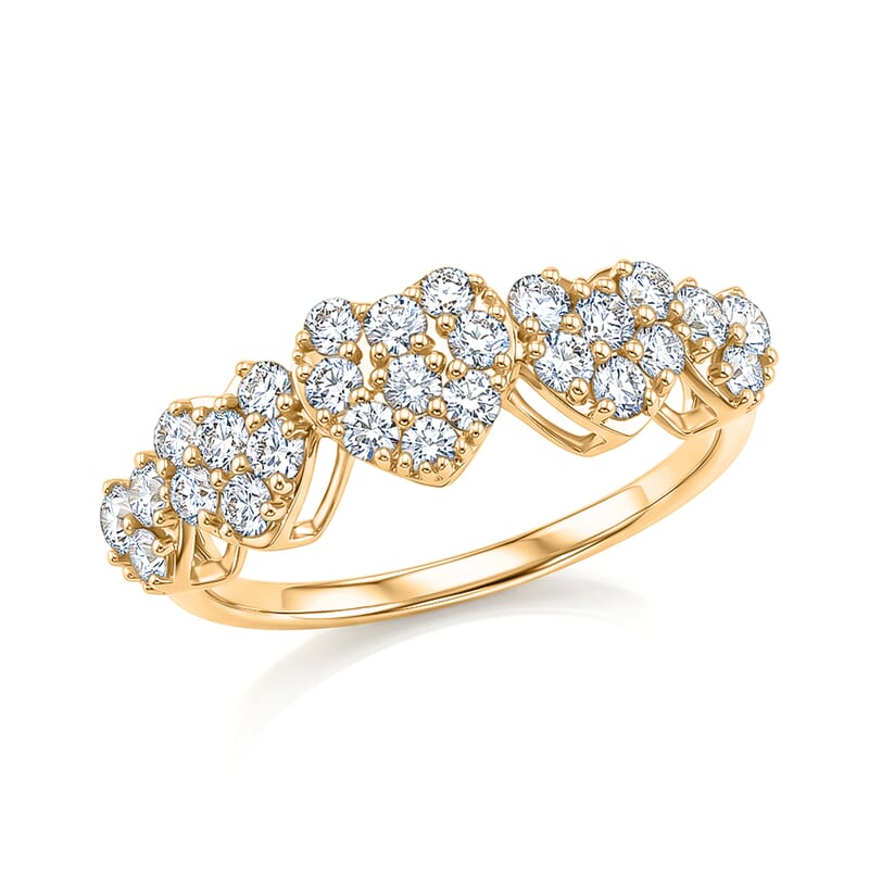 Luxuriant Lab Grown Diamond SI 0.90 ctw Ring in 14K YG Over Sterling Silver (Size 9.0)