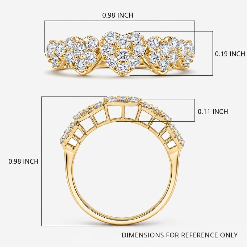 Luxuriant Lab Grown Diamond SI 0.90 ctw Ring in 14K YG Over Sterling Silver (Size 9.0)