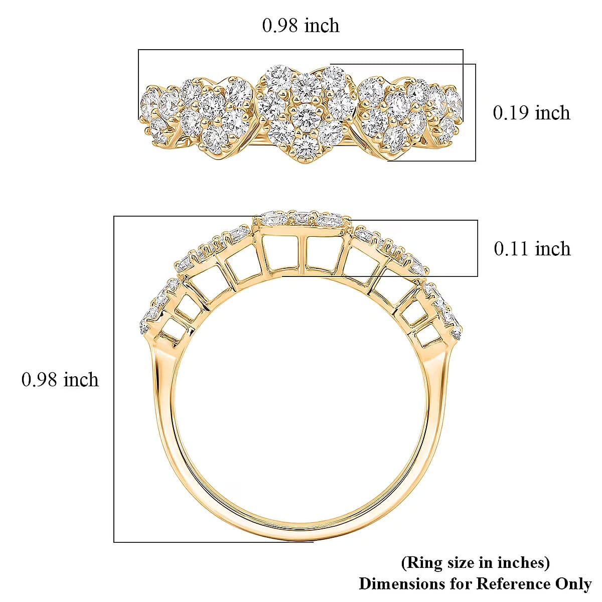Luxuriant Lab Grown Diamond SI 0.90 ctw Ring in 14K YG Over Sterling Silver (Size 11.0) image number 6