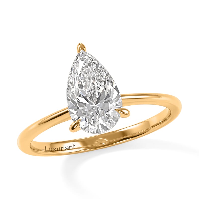 Luxuriant Lab Grown Diamond SI 1.50 ctw Solitaire Ring in 14K YG Over Sterling Silver (Size 6.0)