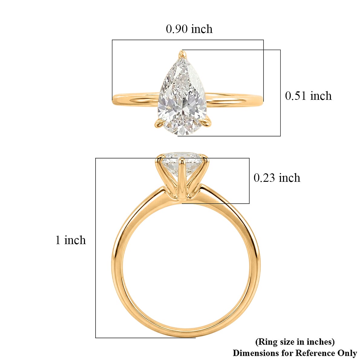 Luxuriant Lab Grown Diamond SI 1.50 ctw Solitaire Ring in 14K YG Over Sterling Silver (Size 6.0)