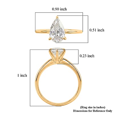 Luxuriant Lab Grown Diamond SI 1.50 ctw Solitaire Ring in 14K YG Over Sterling Silver (Size 6.0)