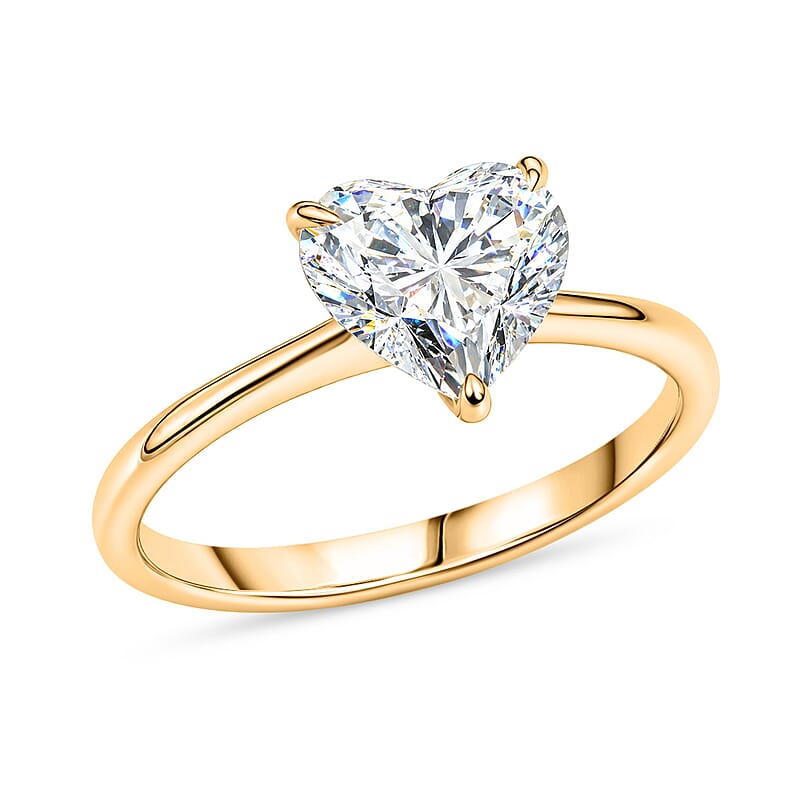 Luxuriant Lab Grown Diamond SI 1.50 ctw Solitaire Ring in 14K YG Over Sterling Silver (Size 7.0)