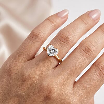 Luxuriant Lab Grown Diamond SI 1.50 ctw Solitaire Ring in 14K YG Over Sterling Silver (Size 7.0)