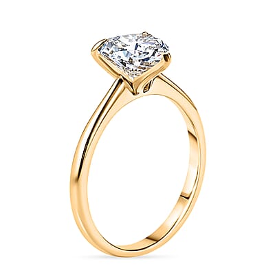 Luxuriant Lab Grown Diamond SI 1.50 ctw Solitaire Ring in 14K YG Over Sterling Silver (Size 7.0)
