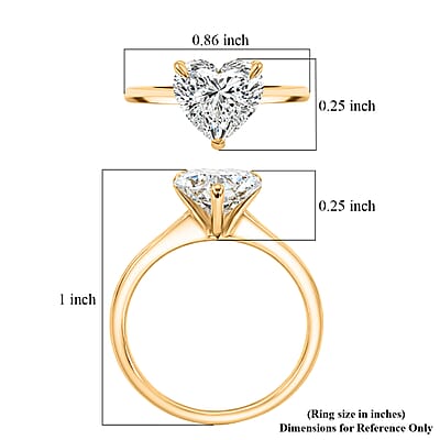 Luxuriant Lab Grown Diamond SI 1.50 ctw Solitaire Ring in 14K YG Over Sterling Silver (Size 7.0)