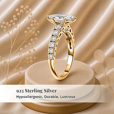 Luxuriant Lab Grown Diamond (SI) 2.15 ctw Ring in 14K Yellow Gold Over Sterling Silver (Size 6.0)