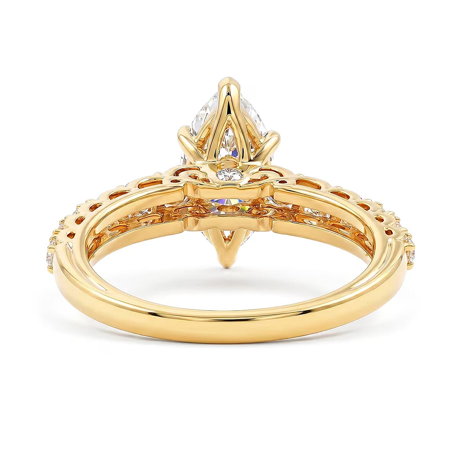 Luxuriant Lab Grown Diamond (SI) 2.15 ctw Ring in 14K Yellow Gold Over Sterling Silver (Size 6.0)