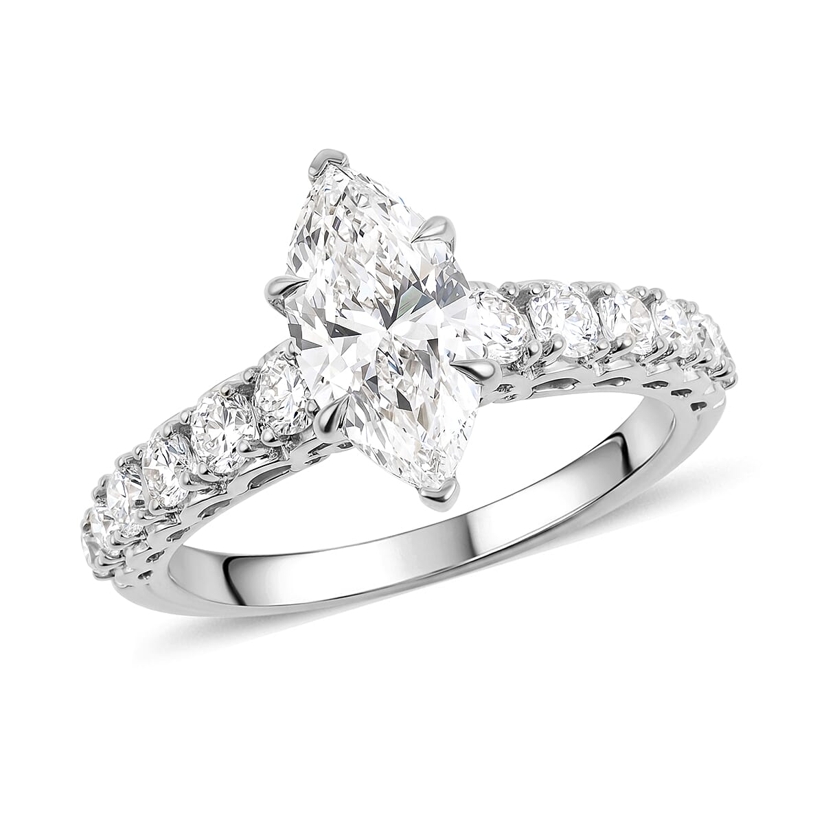 Luxuriant Lab Grown Diamond (SI) 2.15 ctw Ring in Sterling Silver (Size 5.0)
