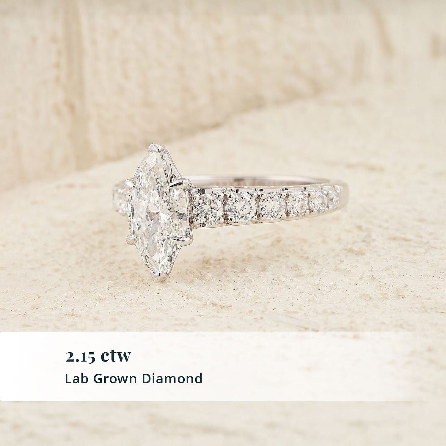 Luxuriant Lab Grown Diamond (SI) 2.15 ctw Ring in Sterling Silver (Size 5.0)