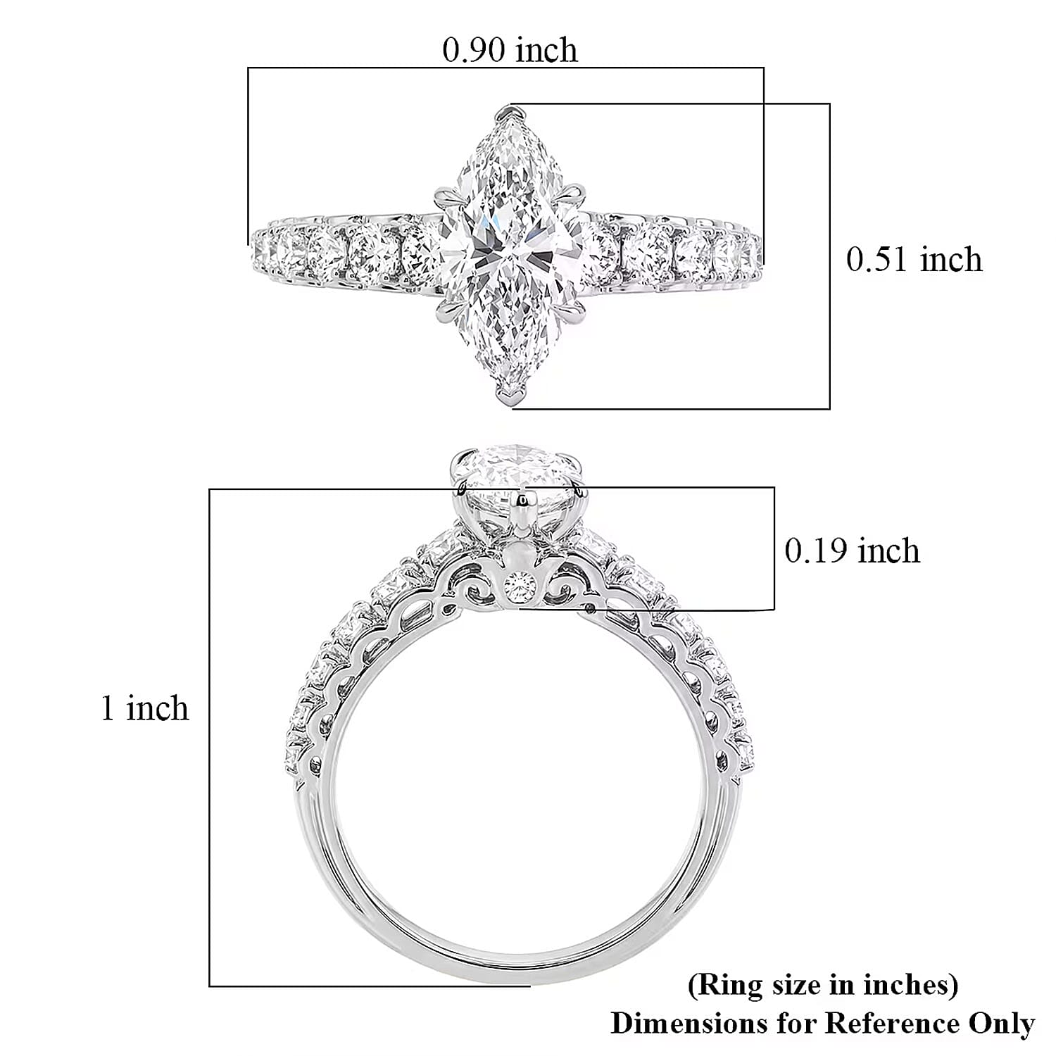 Luxuriant Lab Grown Diamond (SI) 2.15 ctw Ring in Sterling Silver (Size 5.0)