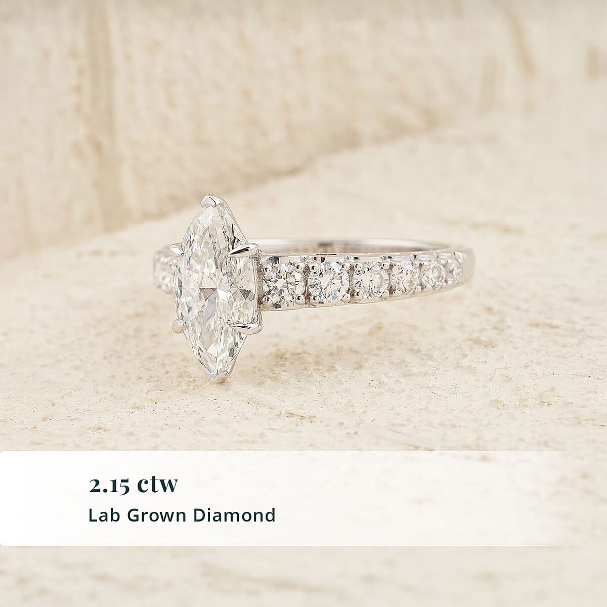 Luxuriant Lab Grown Diamond (SI) 2.15 ctw Ring in Sterling Silver (Size 9.0) image number 2