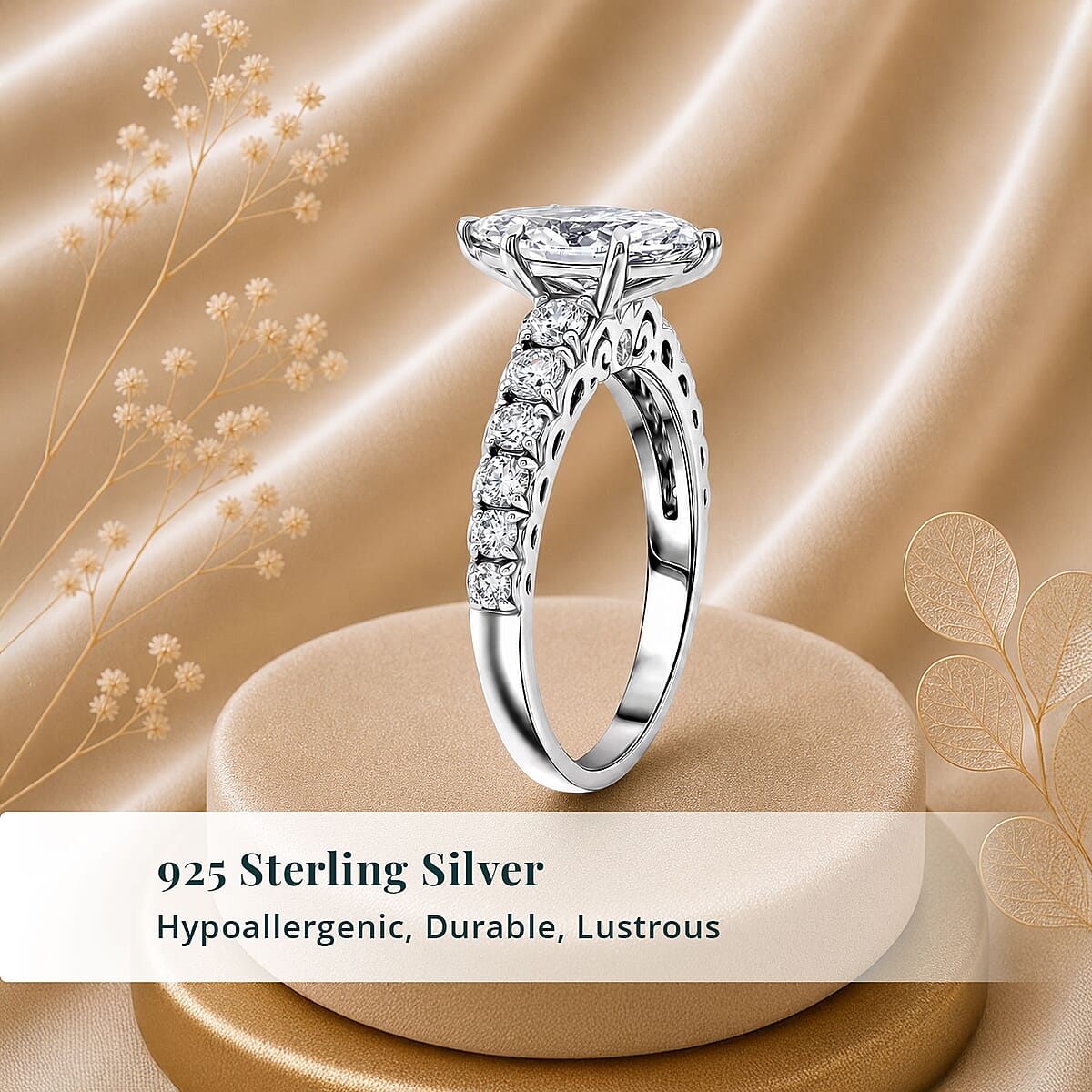 Luxuriant Lab Grown Diamond (SI) 2.15 ctw Ring in Sterling Silver (Size 9.0) image number 4