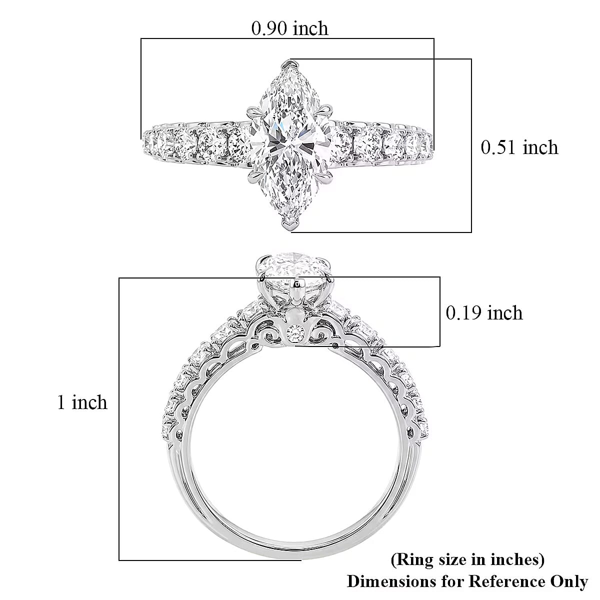 Luxuriant Lab Grown Diamond (SI) 2.15 ctw Ring in Sterling Silver (Size 9.0) image number 6
