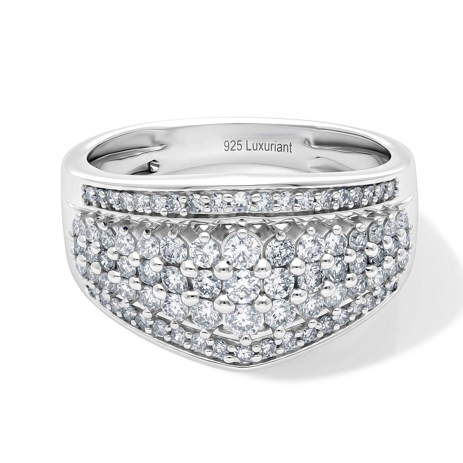 Luxuriant Lab Grown Diamond G-H SI 1.00 ctw Ring in Rhodium Over Sterling Silver (Size 6.0)