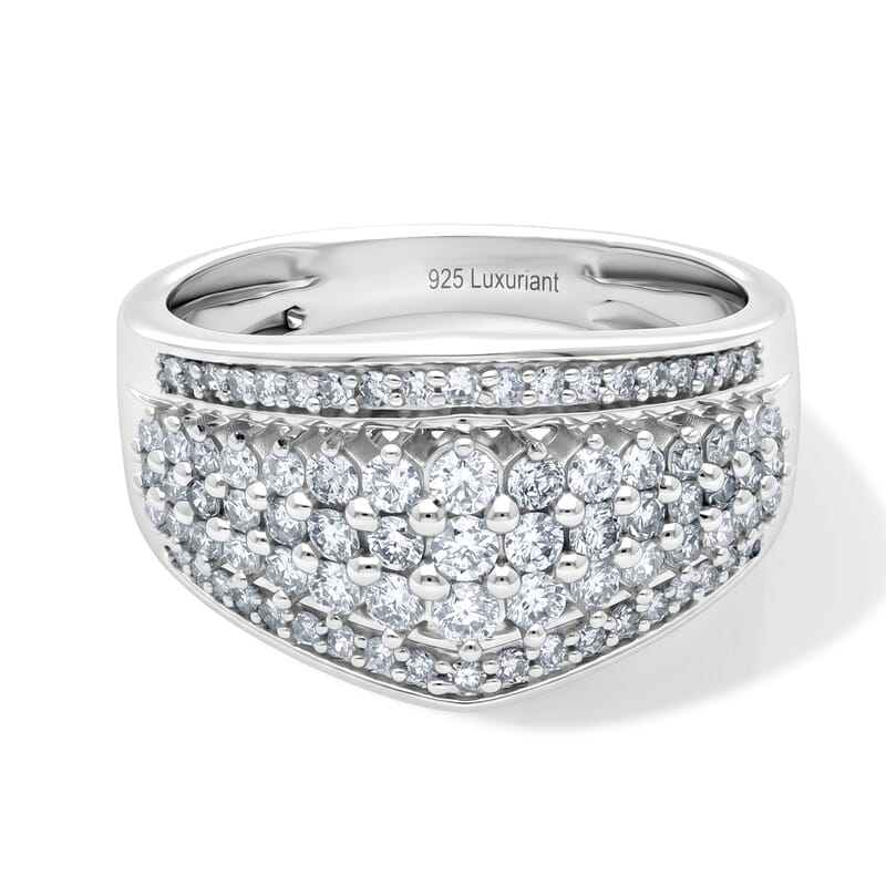 Luxuriant Lab Grown Diamond G-H SI 1.00 ctw Ring in Rhodium Over Sterling Silver (Size 6.0)