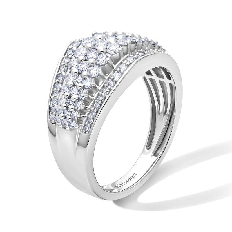 Luxuriant Lab Grown Diamond G-H SI 1.00 ctw Ring in Rhodium Over Sterling Silver (Size 6.0)