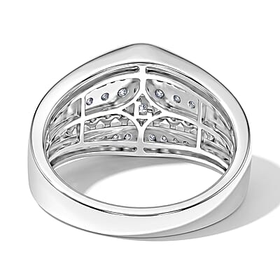 Luxuriant Lab Grown Diamond G-H SI 1.00 ctw Ring in Rhodium Over Sterling Silver (Size 8.0)