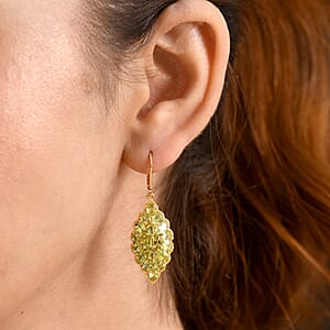 EverTrue Hebei Peridot 7.25 ctw Garden Flame Earrings in 18K YG Plated (Ships in 8-10 Days)