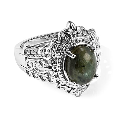 EverTrue Norwegian Thulite and White Zircon 4.15 ctw Ring in Platinum Bond (Size 7.0)