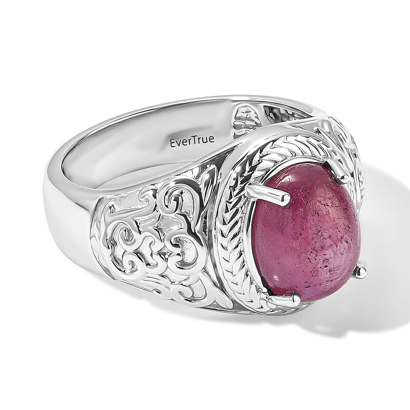 EverTrue Star Ruby 3.50 ctw Solitaire Ring in Platinum Bond (Size 10.0)